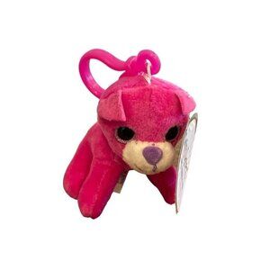 Winkeez Cat Plush Caitlin Backpack Clip 4” MVP 2021 Pink Sparkle Eye Beanie